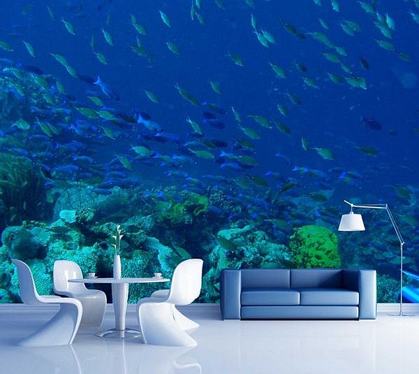 10 Super cool wall mural designs in blue - Hometone - Home Automation ...