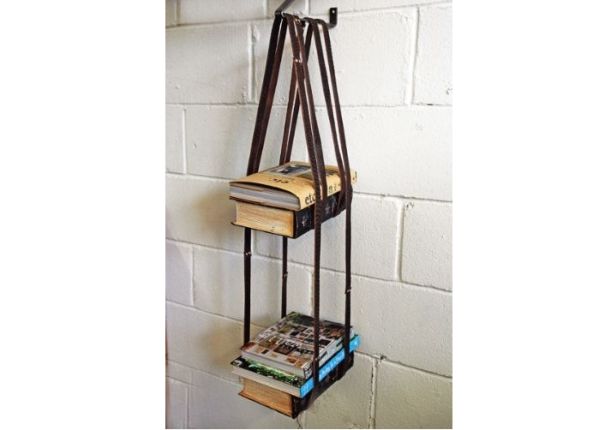 Leather Harness Hanging Bookshelf