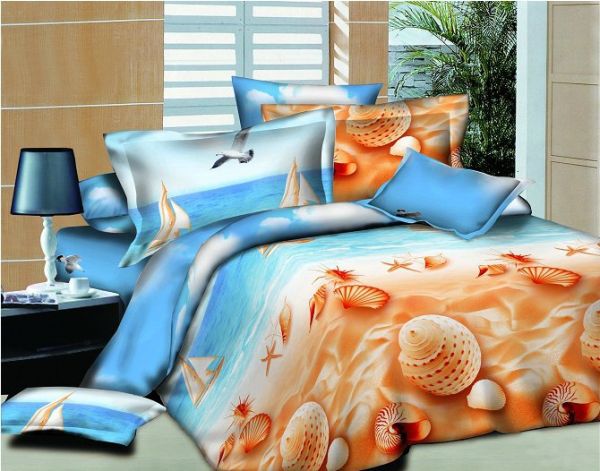 Beach print bed sheets