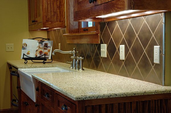Recycled glass kitchen countertops