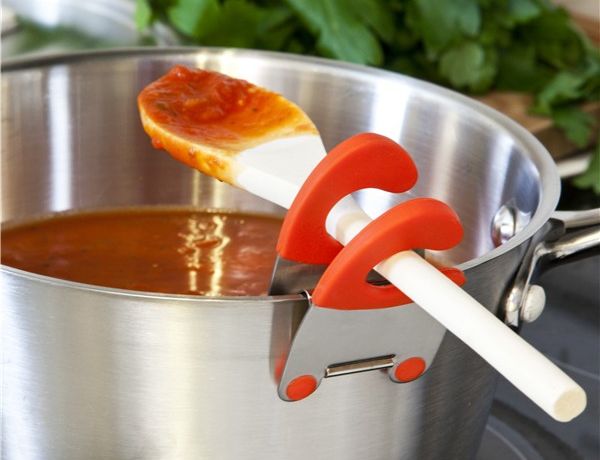 Spoon rest and pot clip
