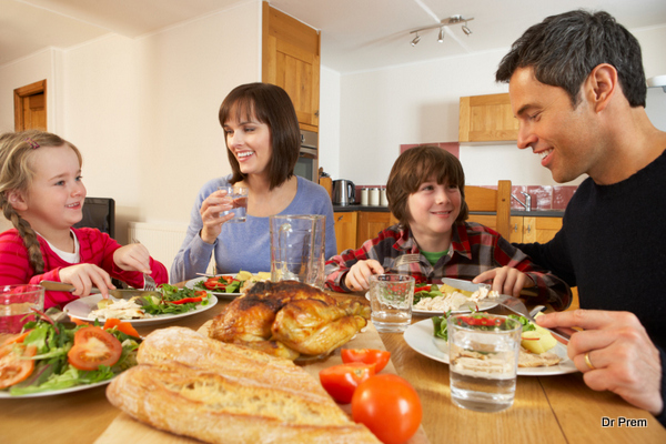 eating with family