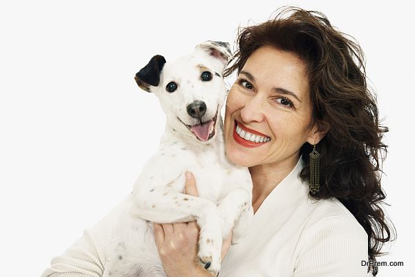 lady with her pet