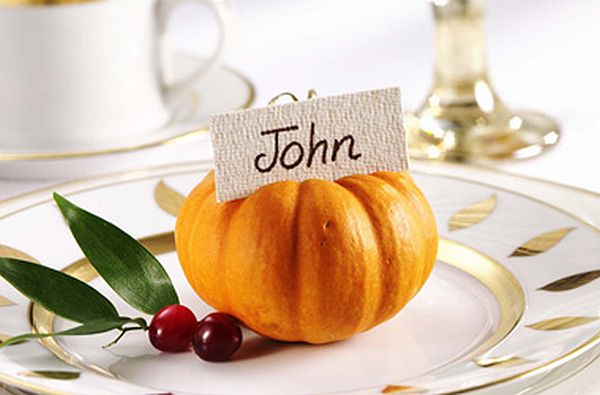 pumpkins as place cards