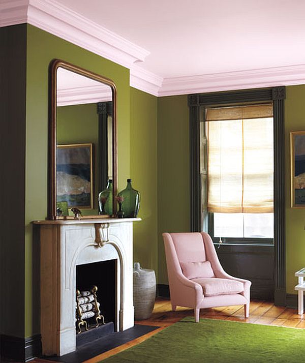 Olive, Petal Pink and Moss Green Interior