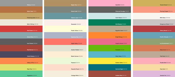 color palette from Dunn-Edwards