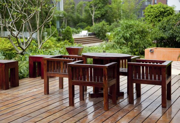 House patio with table and chairs