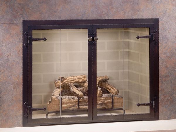 Glass door fireplaces