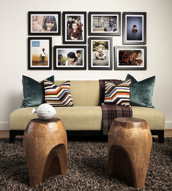 Horizontal and vertical photographs OF FAMILY ON WALLS