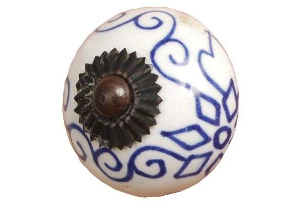 Patterned ceramic doorknobs