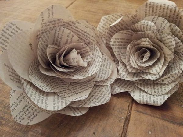 newspaper flowers