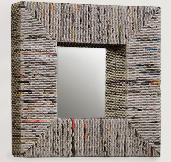 newspaper mirror frame