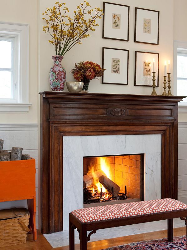 Arrange vases above the fireplace