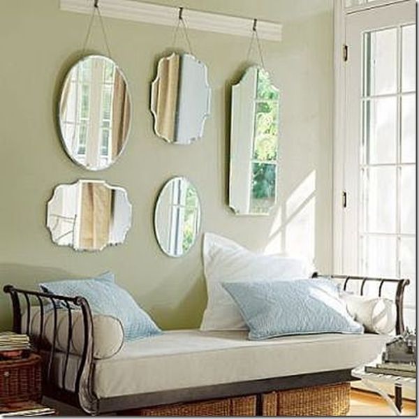 grouping a selection of much smaller mirrors