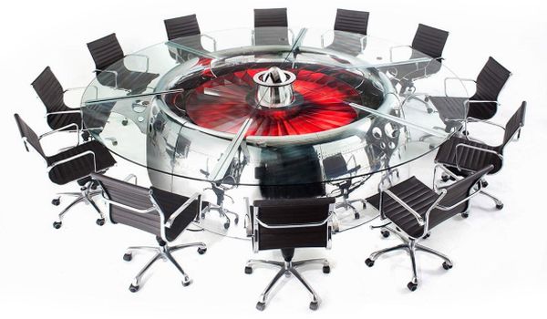 Jumbo jet round dining table