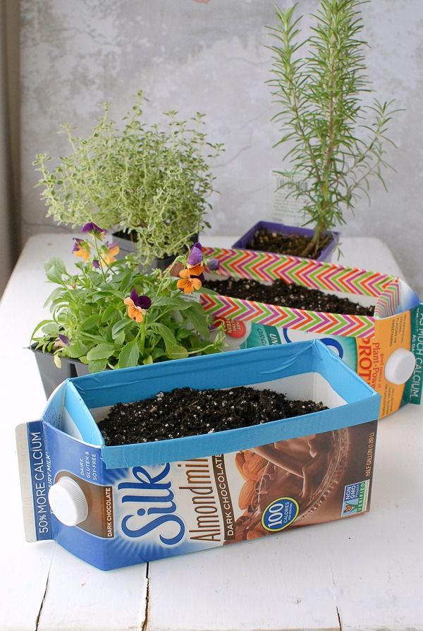 Milk carton planters