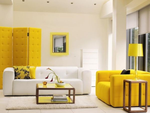 yellow interior walls, yellow design