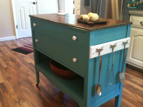 Repurposed antique kitchen  island