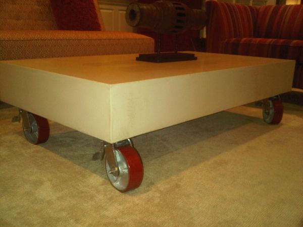 Concrete Table on Wheels