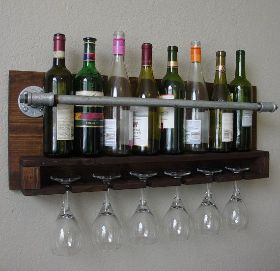 Wall mounted glass wine rack