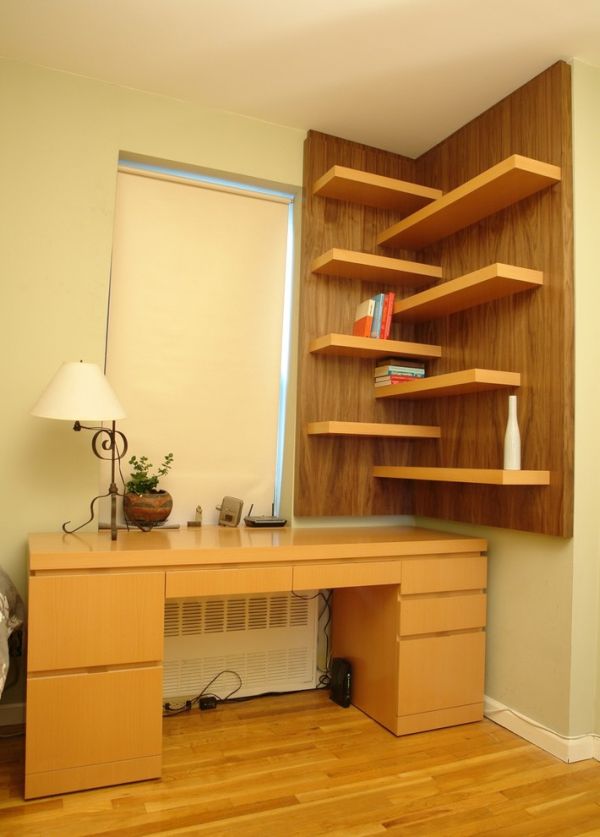 Workspace corner shelving