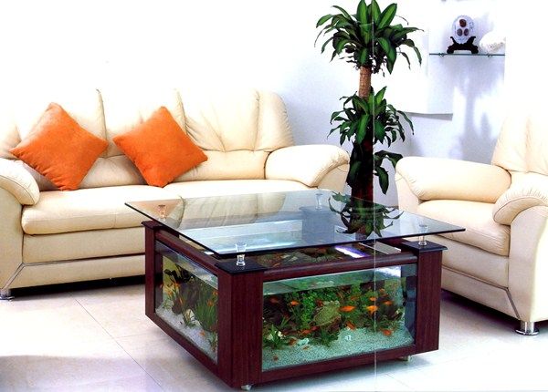 home decor with built-in aquarium