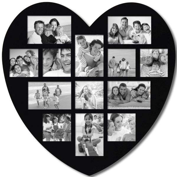 Black and white wooden heart wall hanging