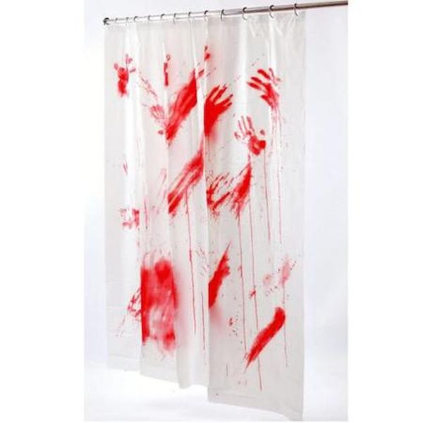 Bloody Psycho Halloween Shower Curtain