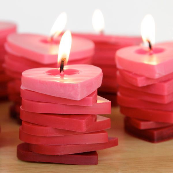 DIY Heart Candles