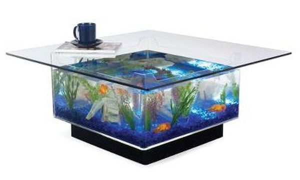 The home decor with built-in aquarium