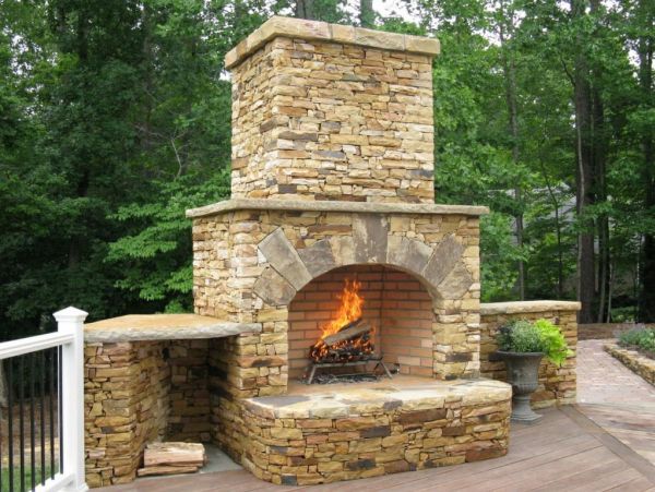 outdoor fireplace