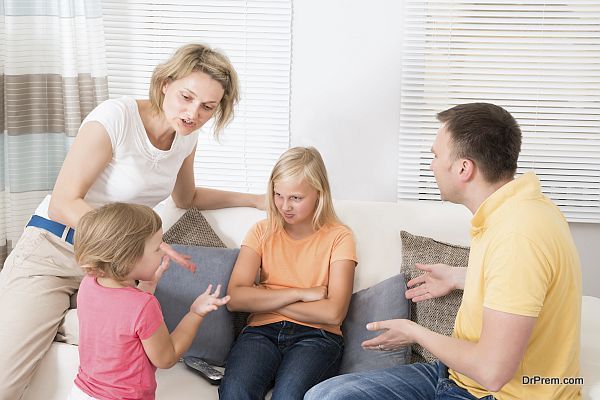 Angry Upset Family Having Argument At Home