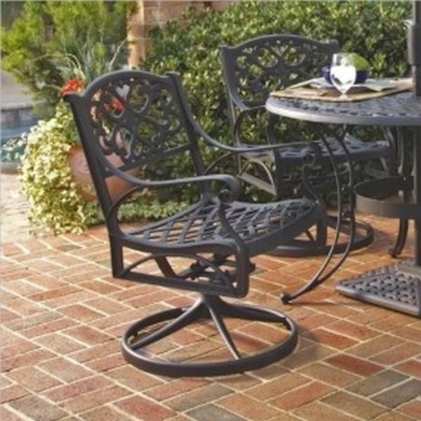 Home Styles Cast Aluminum Rocking Swivel Dining Arm Chair