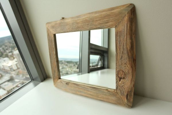 Reclaimed Barn Wood Mirror Frame