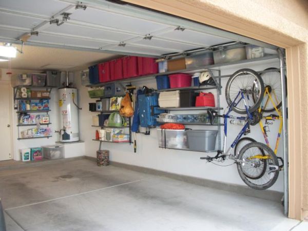 Mountain Bicycles White Wall Red Boxes Garage Storage Systems Ideas