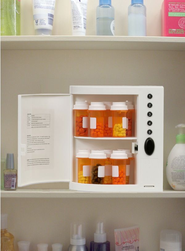 Unlocked medicine cabinet
