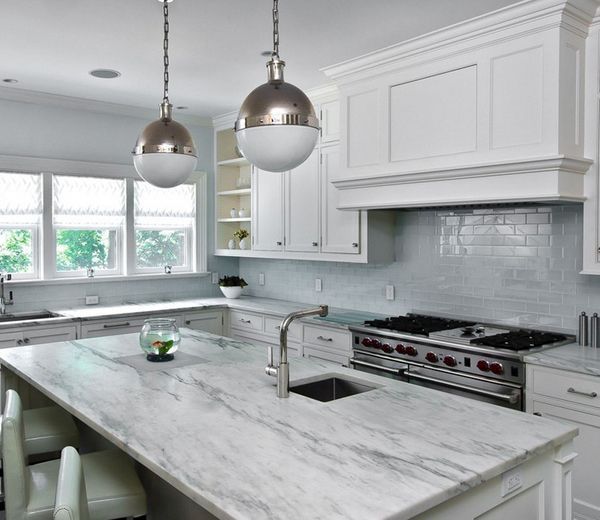 White marble countertops