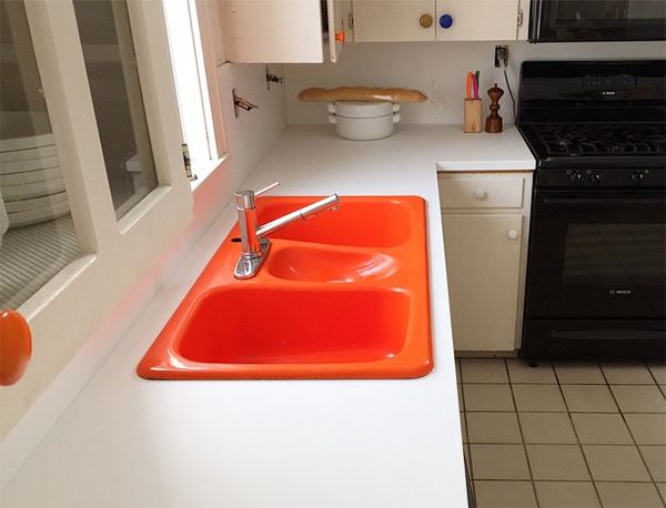 Bright colored kitchen sinks