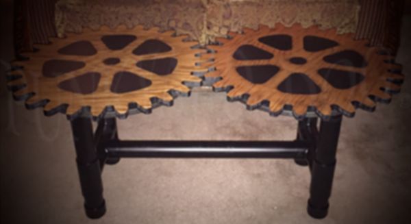 Steampunk Dual Gear Coffee Table