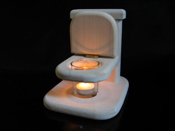 Toilet tea candle holder