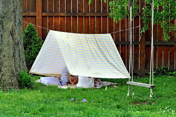 build tents out of bed sheets