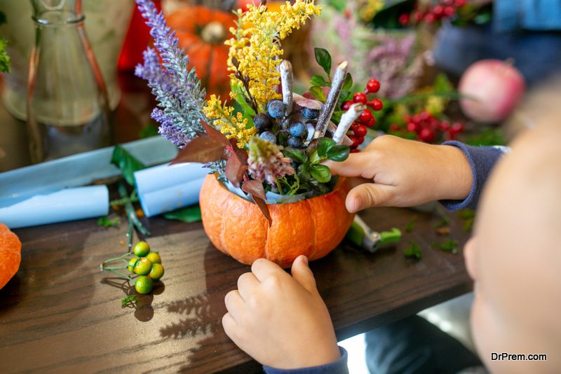 Using pumpkins as vases