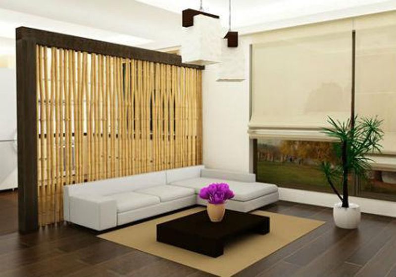 bamboo as decoration in the living room