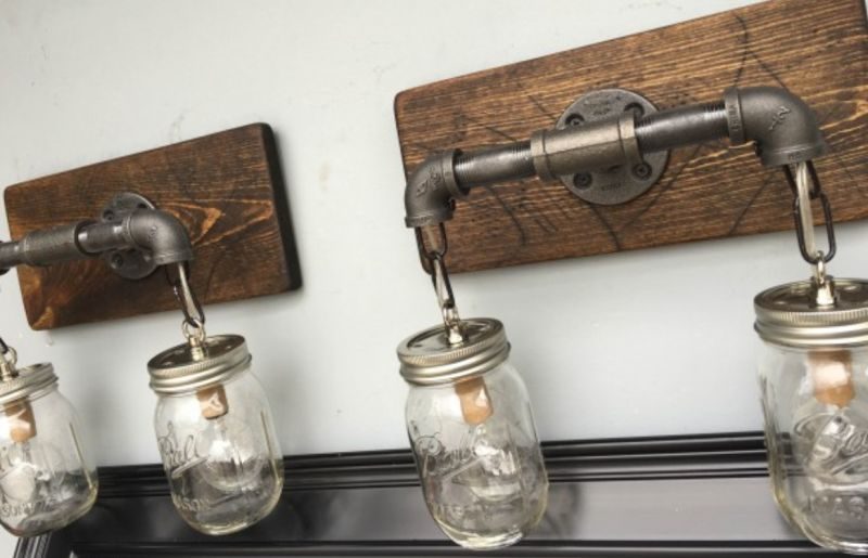 Mason jars light fixture