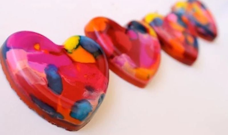 Crayon hearts