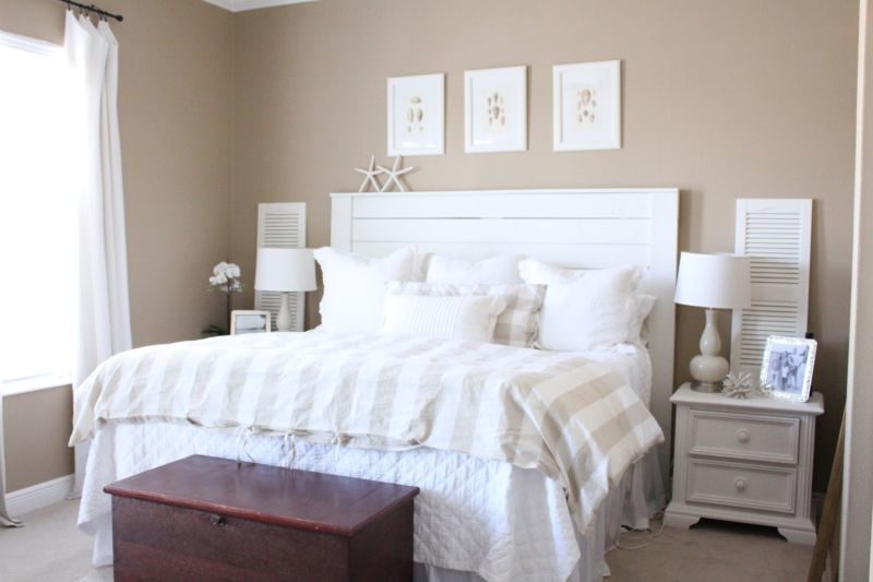 Headboard shiplap wall