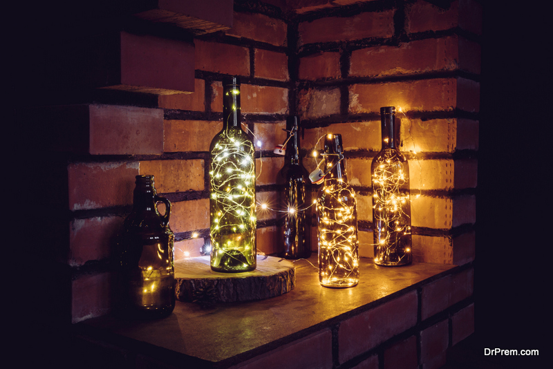 Wine bottle lights