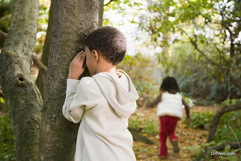 children playing hide and seek