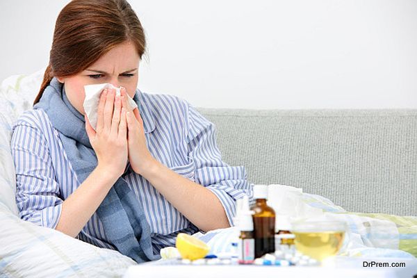 lady suffering from common cold