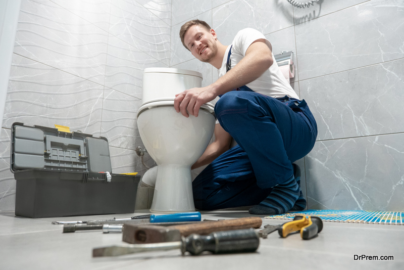 plumber busy with his job